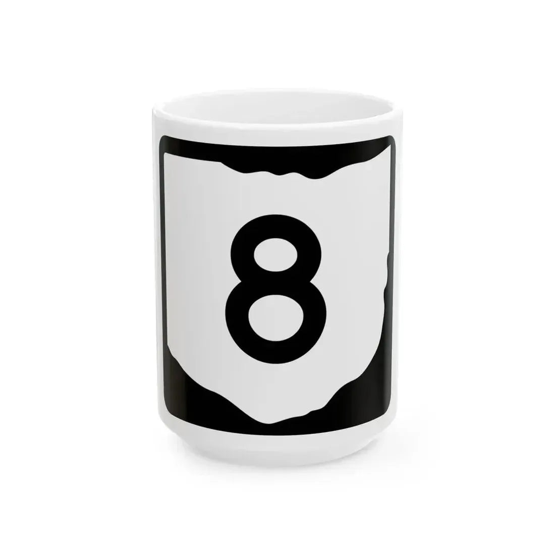 OH-8 (Ohio) (Road Sign) White Coffee Mug 15oz - Go Mug Yourself
