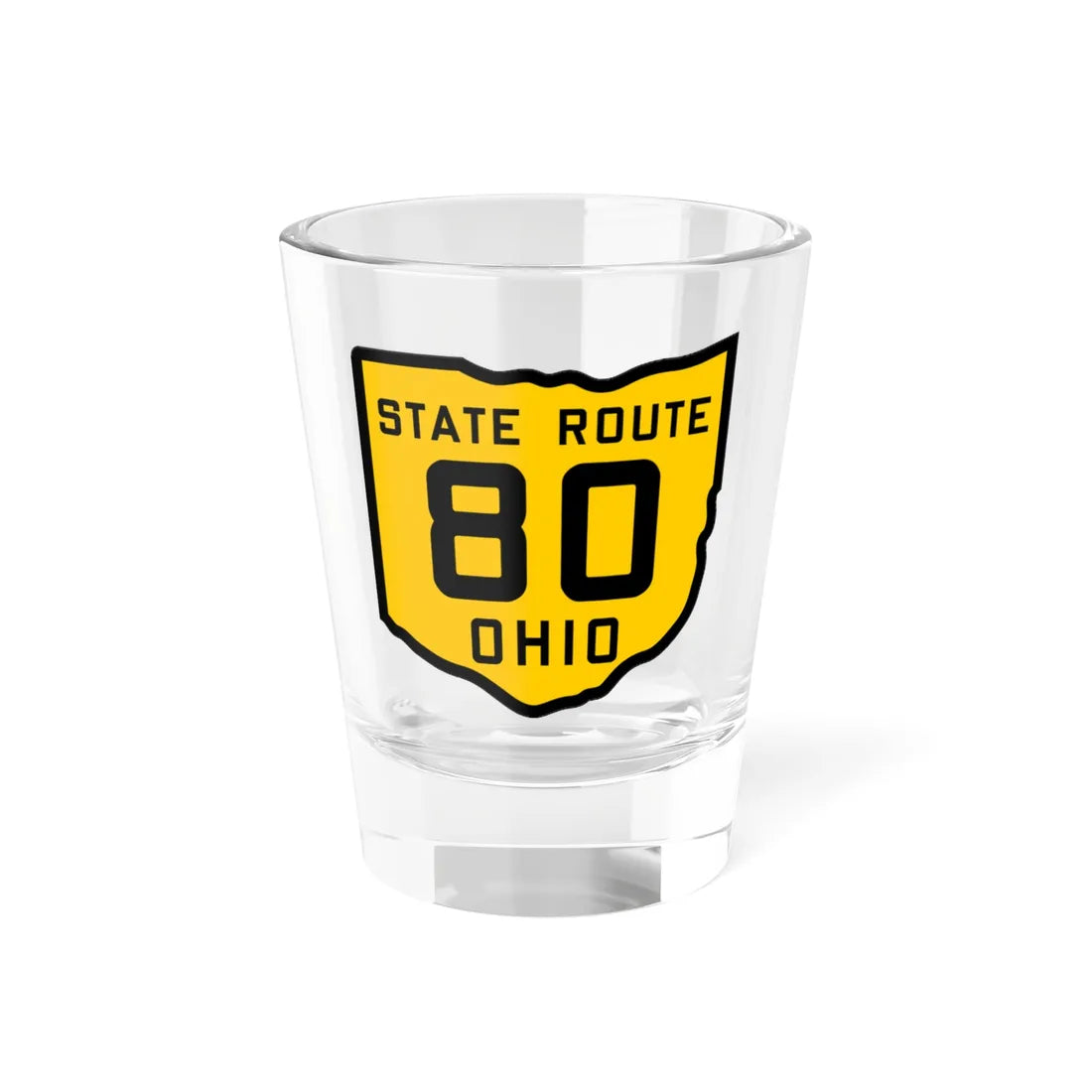 OH-80 1920 (Ohio) (Road Sign) Shot Glass 1.5oz 1.5oz - Go Mug Yourself