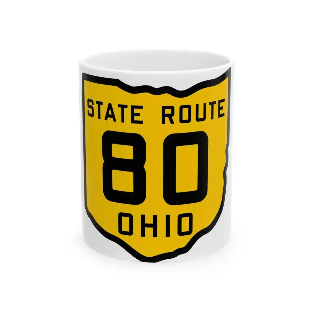 OH-80 1920 (Ohio) (Road Sign) White Coffee Mug 11oz - Go Mug Yourself