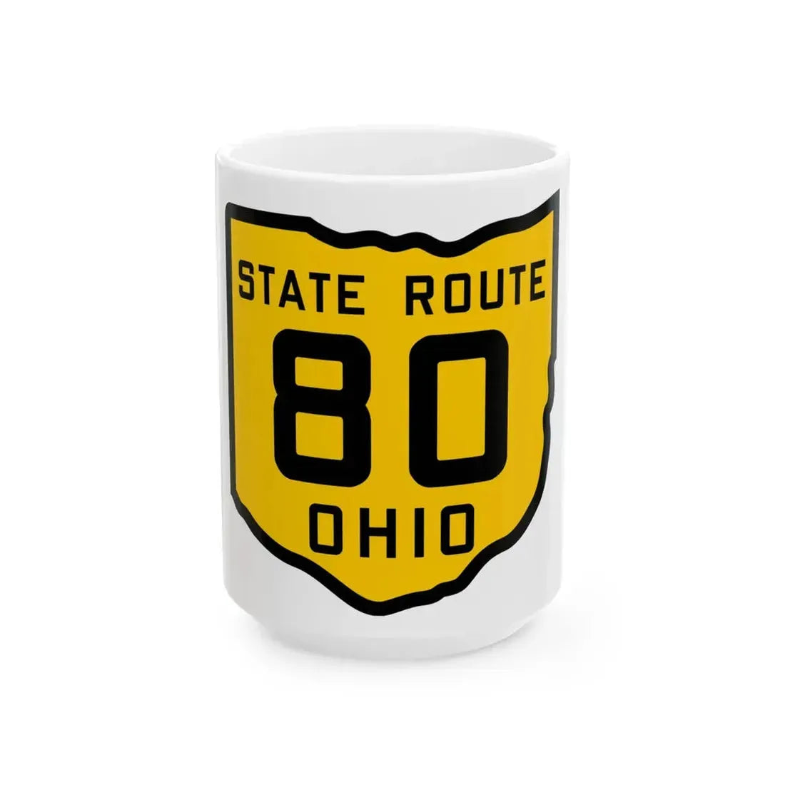 OH-80 1920 (Ohio) (Road Sign) White Coffee Mug 15oz - Go Mug Yourself