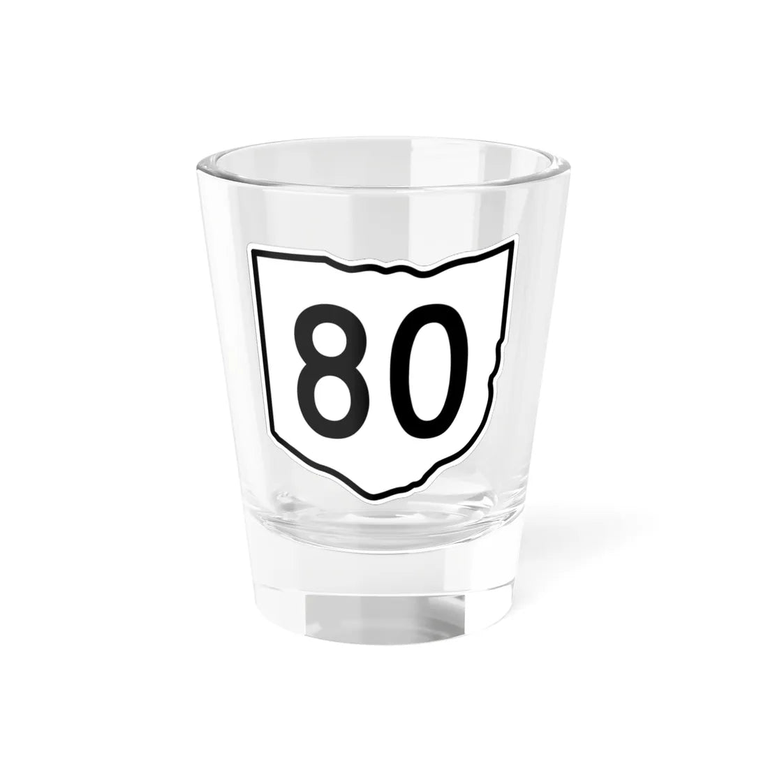 OH-80 1960 (Ohio) (Road Sign) Shot Glass 1.5oz 1.5oz - Go Mug Yourself