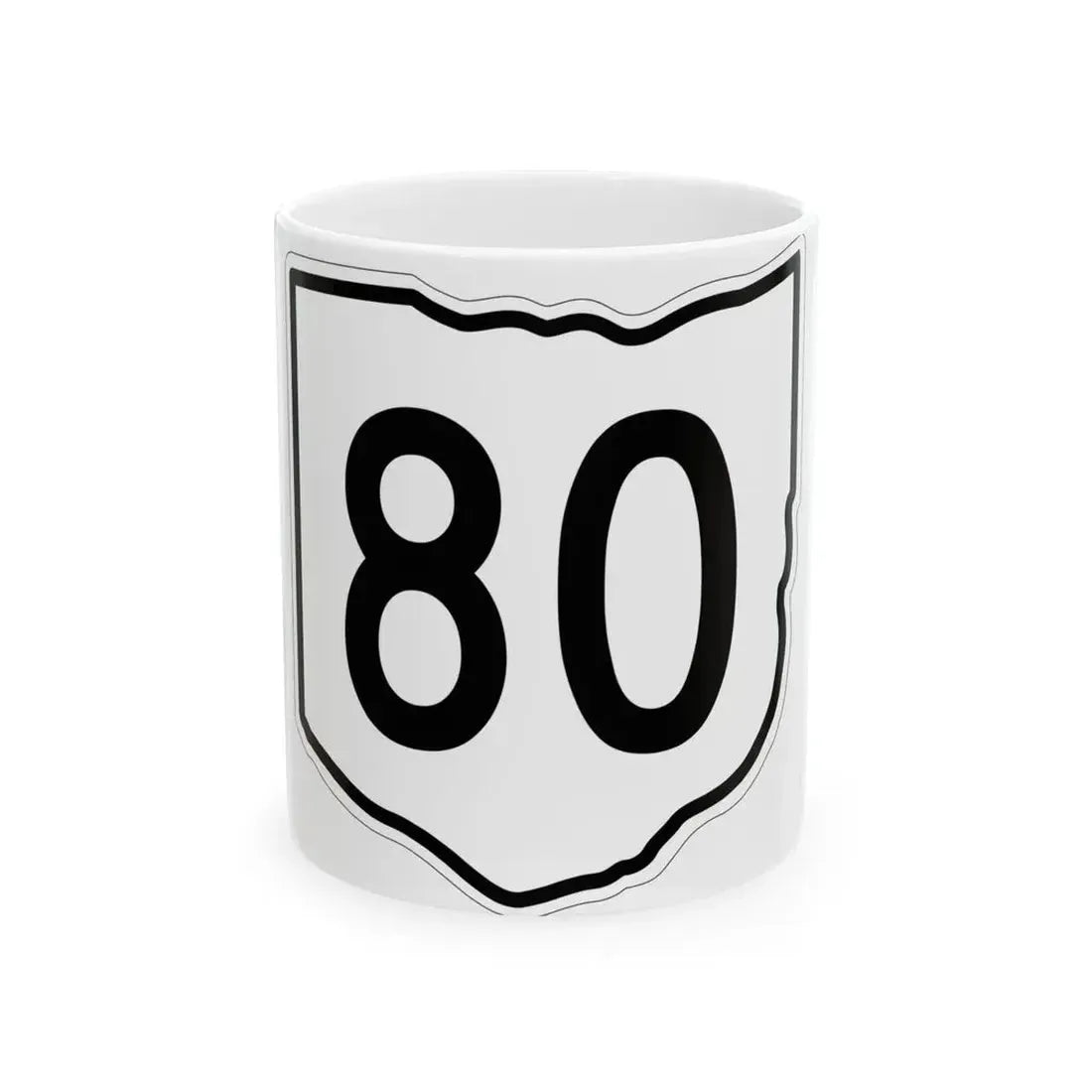 OH-80 1960 (Ohio) (Road Sign) White Coffee Mug 11oz - Go Mug Yourself