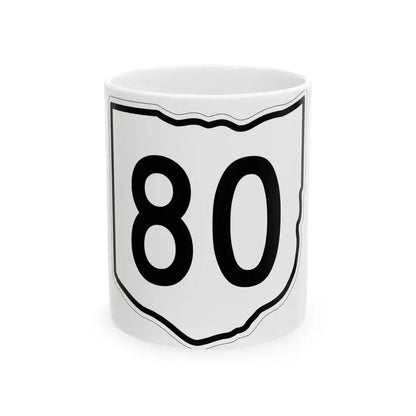 OH-80 1960 (Ohio) (Road Sign) White Coffee Mug 11oz - Go Mug Yourself