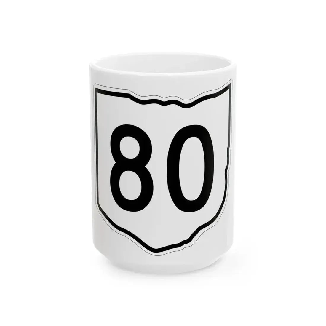 OH-80 1960 (Ohio) (Road Sign) White Coffee Mug 15oz - Go Mug Yourself