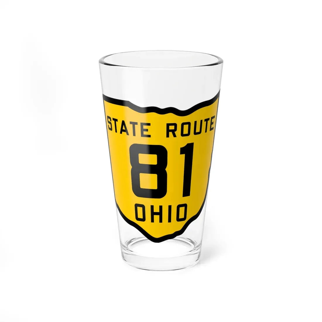 OH-81 1920 (Ohio) (Road Sign) Pint Glass 16oz 16oz - Go Mug Yourself