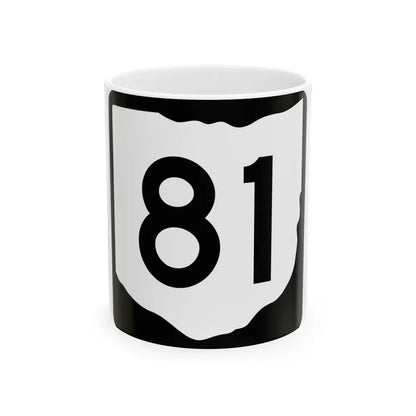 OH-81 (Ohio) (Road Sign) White Coffee Mug 11oz - Go Mug Yourself