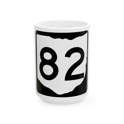 OH-82 (Ohio) (Road Sign) White Coffee Mug 15oz - Go Mug Yourself