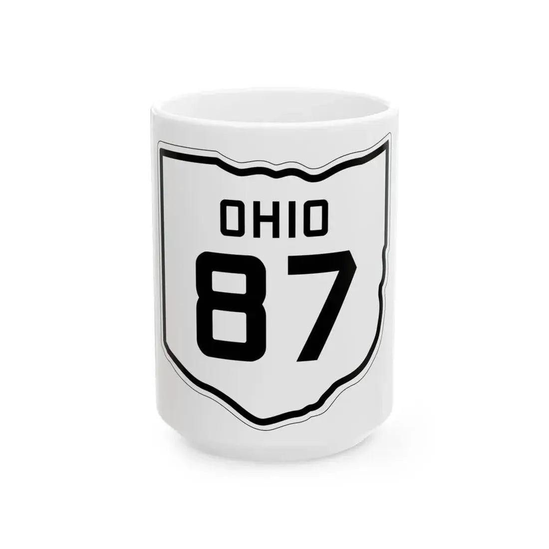 OH-87 1927 (Ohio) (Road Sign) White Coffee Mug 15oz - Go Mug Yourself