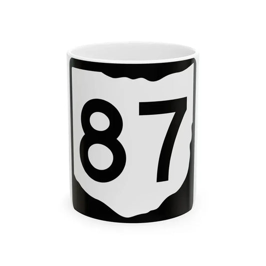 OH-87 (Ohio) (Road Sign) White Coffee Mug 11oz - Go Mug Yourself