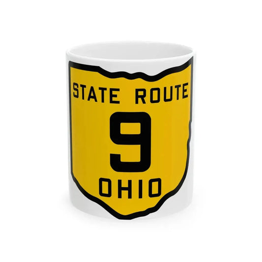 OH-9 1920 (Ohio) (Road Sign) White Coffee Mug 11oz - Go Mug Yourself