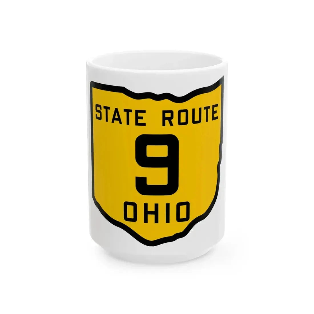 OH-9 1920 (Ohio) (Road Sign) White Coffee Mug 15oz - Go Mug Yourself