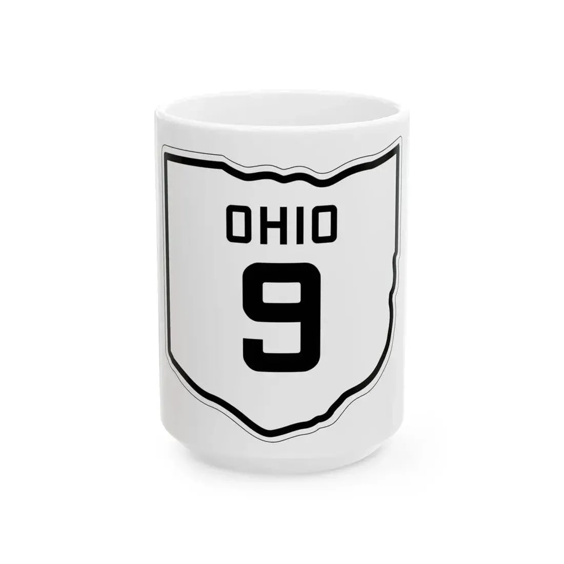 OH-9 1927 (Ohio) (Road Sign) White Coffee Mug 15oz - Go Mug Yourself