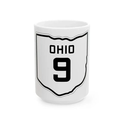 OH-9 1927 (Ohio) (Road Sign) White Coffee Mug 15oz - Go Mug Yourself