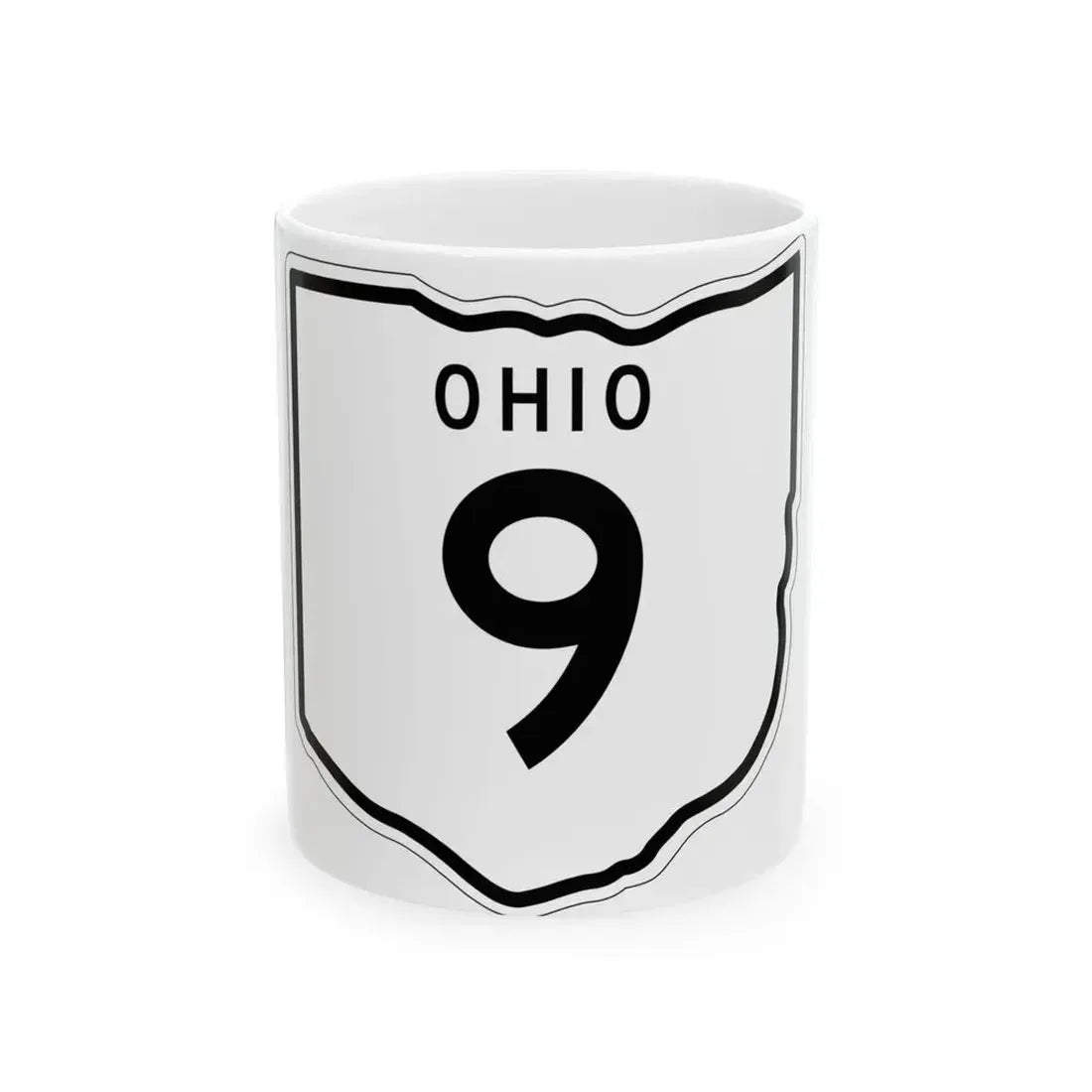 OH-9 1948 (Ohio) (Road Sign) White Coffee Mug 11oz - Go Mug Yourself