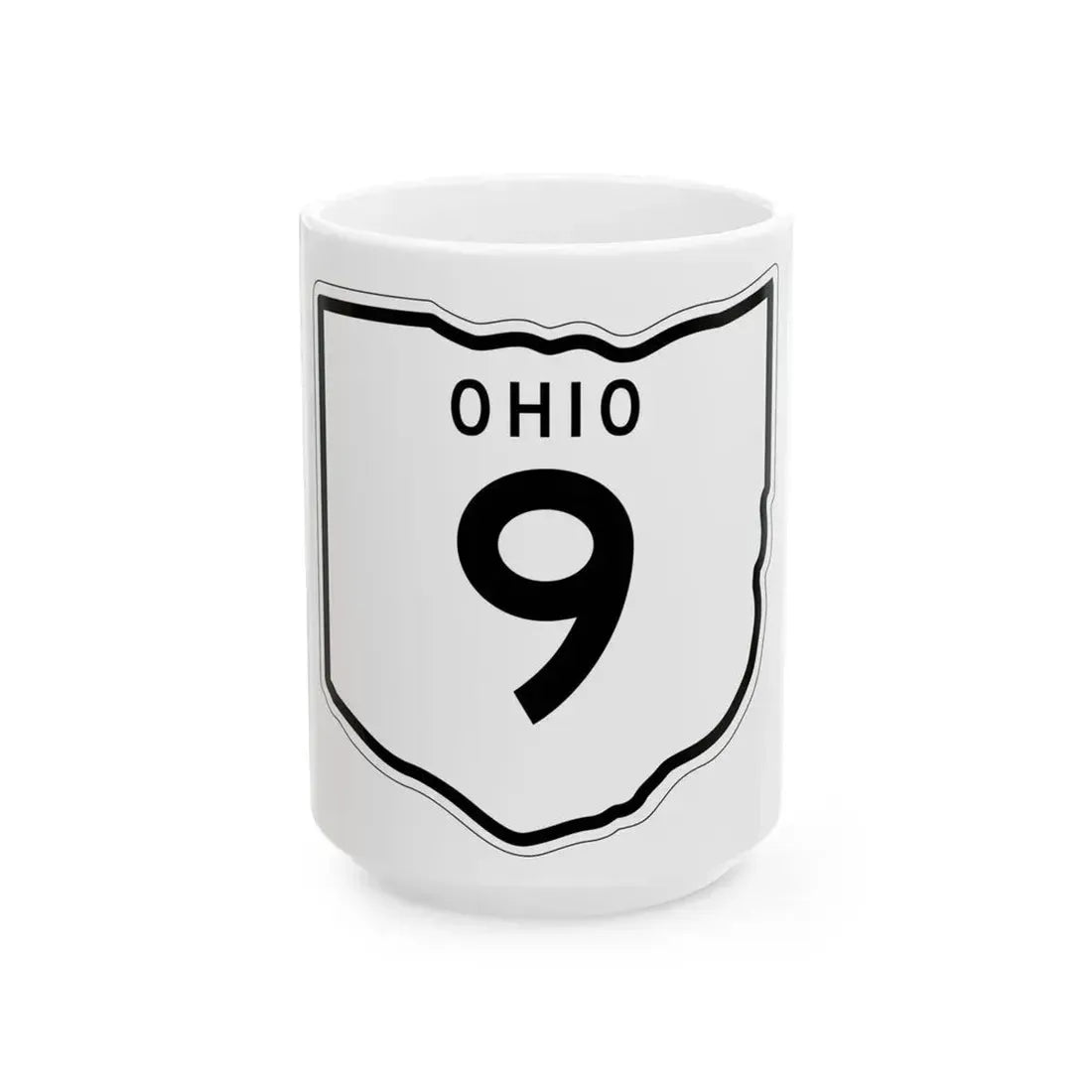 OH-9 1948 (Ohio) (Road Sign) White Coffee Mug 15oz - Go Mug Yourself