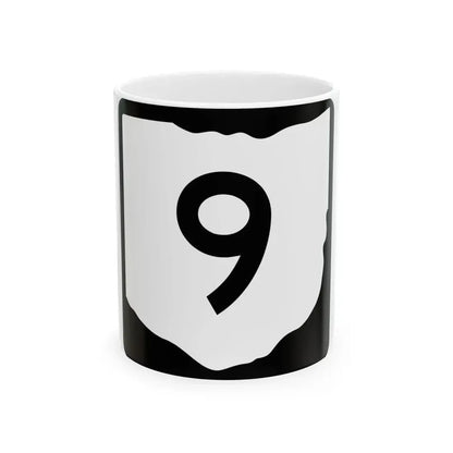 OH-9 (Ohio) (Road Sign) White Coffee Mug 11oz - Go Mug Yourself