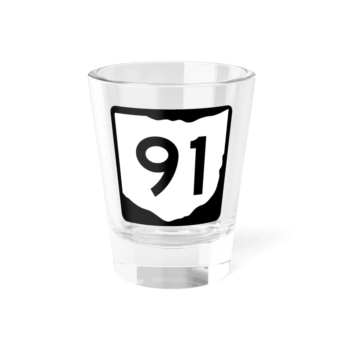 OH-91 (Ohio) (Road Sign) Shot Glass 1.5oz 1.5oz - Go Mug Yourself