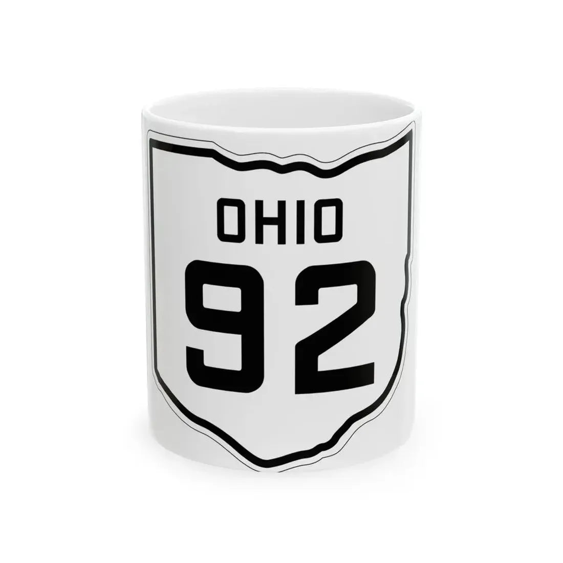 OH-92 1927 (Ohio) (Road Sign) White Coffee Mug 11oz - Go Mug Yourself
