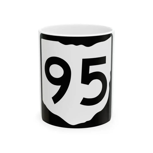 OH-95 (Ohio) (Road Sign) White Coffee Mug 11oz - Go Mug Yourself