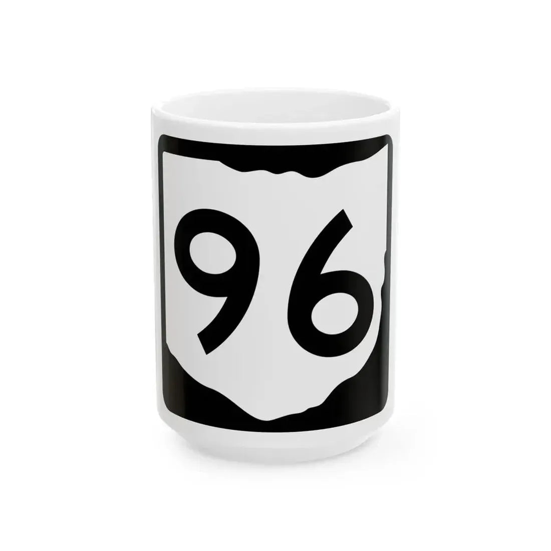 OH-96 (Ohio) (Road Sign) White Coffee Mug 15oz - Go Mug Yourself