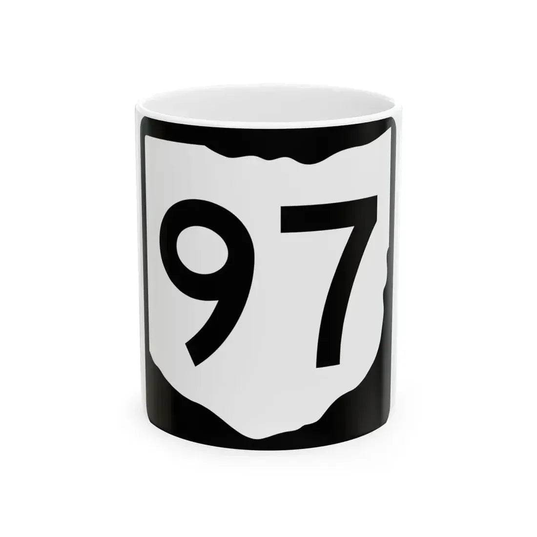 OH-97 (Ohio) (Road Sign) White Coffee Mug 11oz - Go Mug Yourself