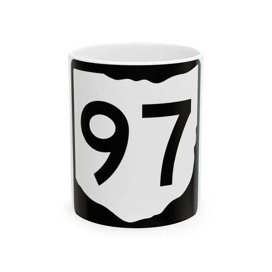 OH-97 (Ohio) (Road Sign) White Coffee Mug 11oz - Go Mug Yourself