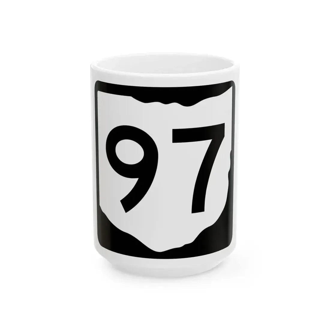 OH-97 (Ohio) (Road Sign) White Coffee Mug 15oz - Go Mug Yourself