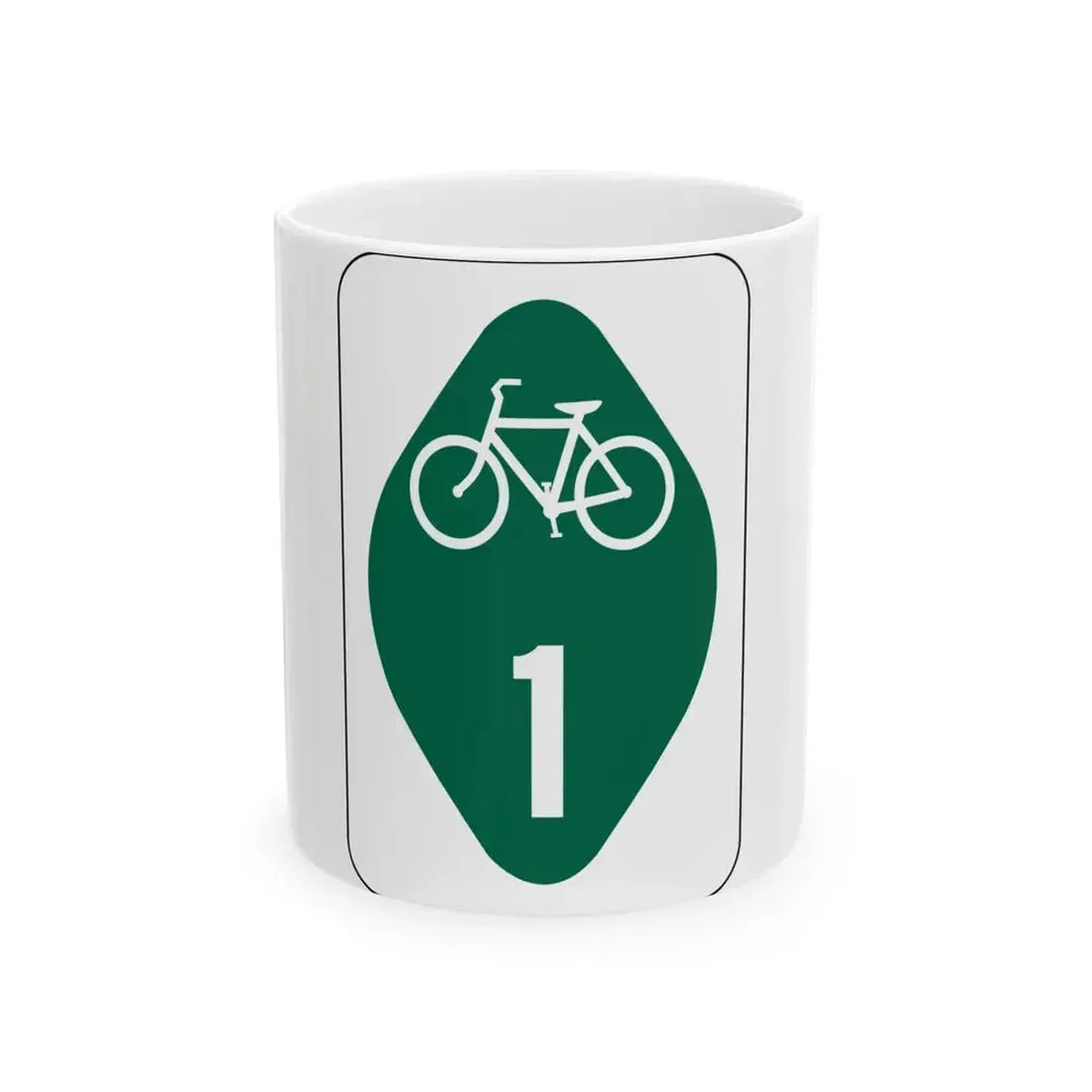 OH Bike 1 (Ohio) (Road Sign) White Coffee Mug 11oz - Go Mug Yourself