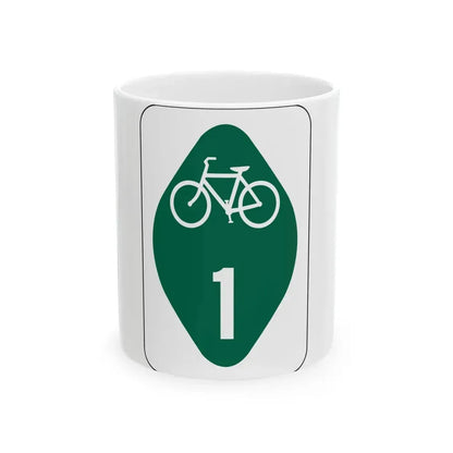 OH Bike 1 (Ohio) (Road Sign) White Coffee Mug 11oz - Go Mug Yourself