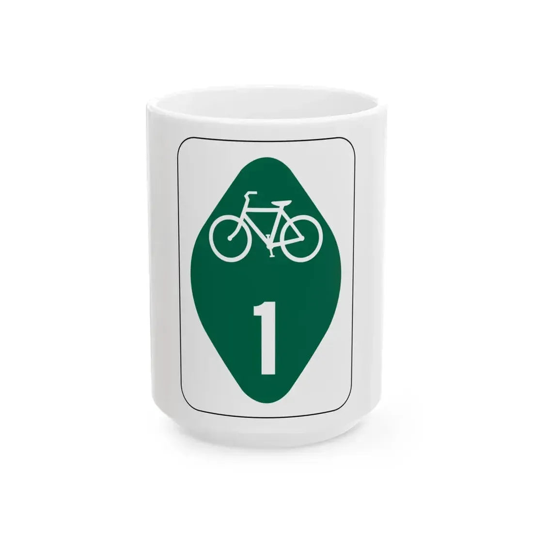 OH Bike 1 (Ohio) (Road Sign) White Coffee Mug 15oz - Go Mug Yourself