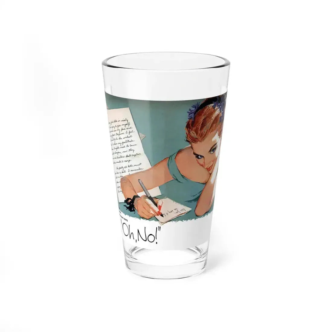 Oh, No!, Redbook, April 1957 (Magazine Illustration) Pint Glass 16oz 16oz - Go Mug Yourself