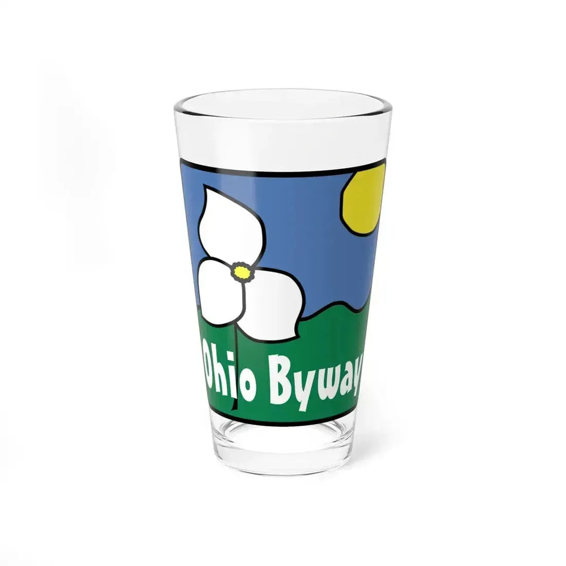 Ohio Byway sign (Ohio) (Road Sign) Pint Glass 16oz 16oz - Go Mug Yourself