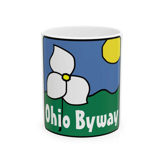 Ohio Byway sign (Ohio) (Road Sign) White Coffee Mug 11oz - Go Mug Yourself