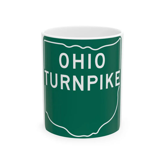 Ohio Turnpike 1960 (Ohio) (Road Sign) White Coffee Mug 11oz - Go Mug Yourself