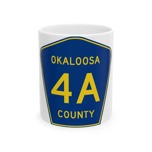 Okaloosa County 4A (Florida) (Road Sign) White Coffee Mug 11oz - Go Mug Yourself