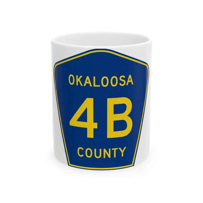 Okaloosa County 4B (Florida) (Road Sign) White Coffee Mug 11oz - Go Mug Yourself