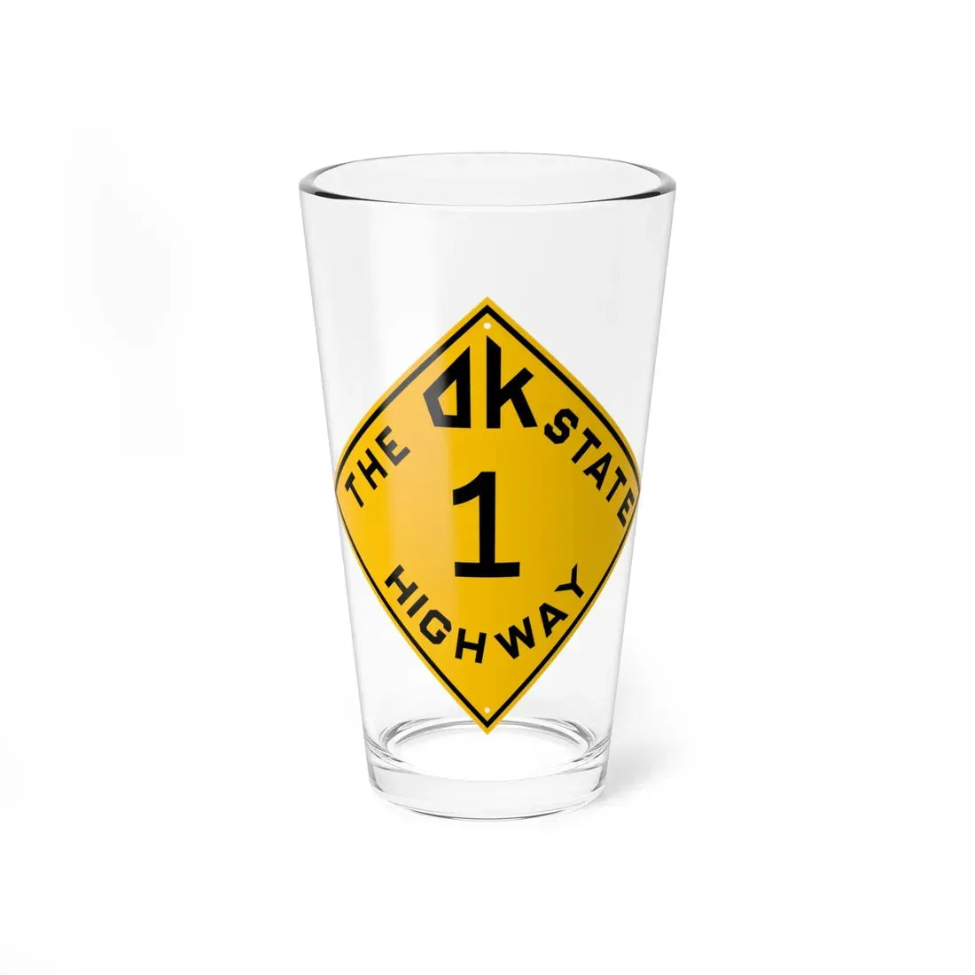 Oklahoma 1 1924 (Oklahoma) (Road Sign) Pint Glass 16oz 16oz - Go Mug Yourself