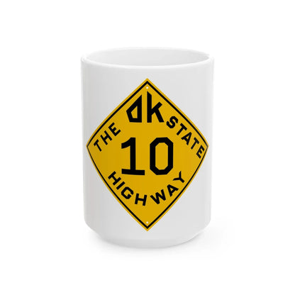 Oklahoma 10 1924 (Oklahoma) (Road Sign) White Coffee Mug 15oz - Go Mug Yourself
