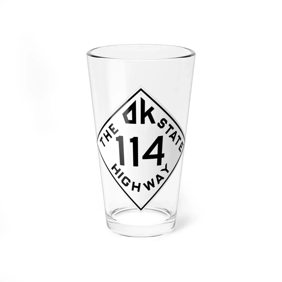 Oklahoma 114 1948 (Oklahoma) (Road Sign) Pint Glass 16oz 16oz - Go Mug Yourself