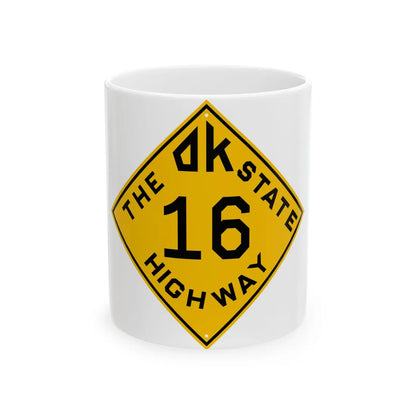 Oklahoma 16 1924 (Oklahoma) (Road Sign) White Coffee Mug 11oz - Go Mug Yourself