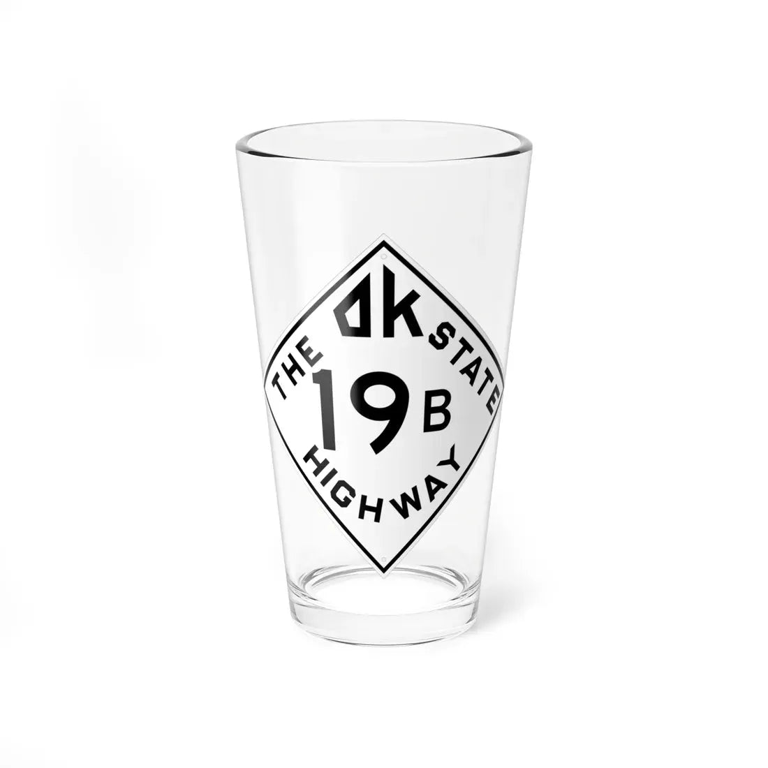 Oklahoma 19B 1948 (Oklahoma) (Road Sign) Pint Glass 16oz 16oz - Go Mug Yourself