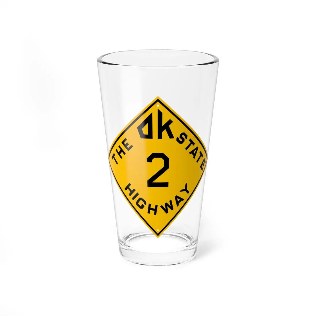 Oklahoma 2 1924 (Oklahoma) (Road Sign) Pint Glss 16oz 16oz - Go Mug Yourself