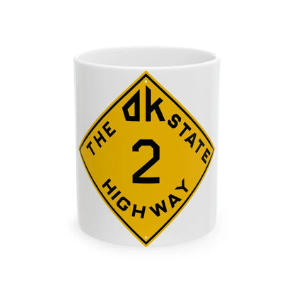 Oklahoma 2 1924 (Oklahoma) (Road Sign) White Coffee Mug 11oz - Go Mug Yourself