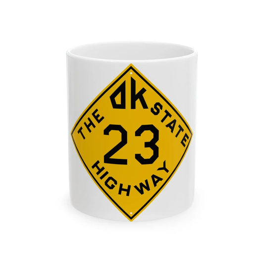 Oklahoma 23 1924 (Oklahoma) (Road Sign) White Coffee Mug 11oz - Go Mug Yourself
