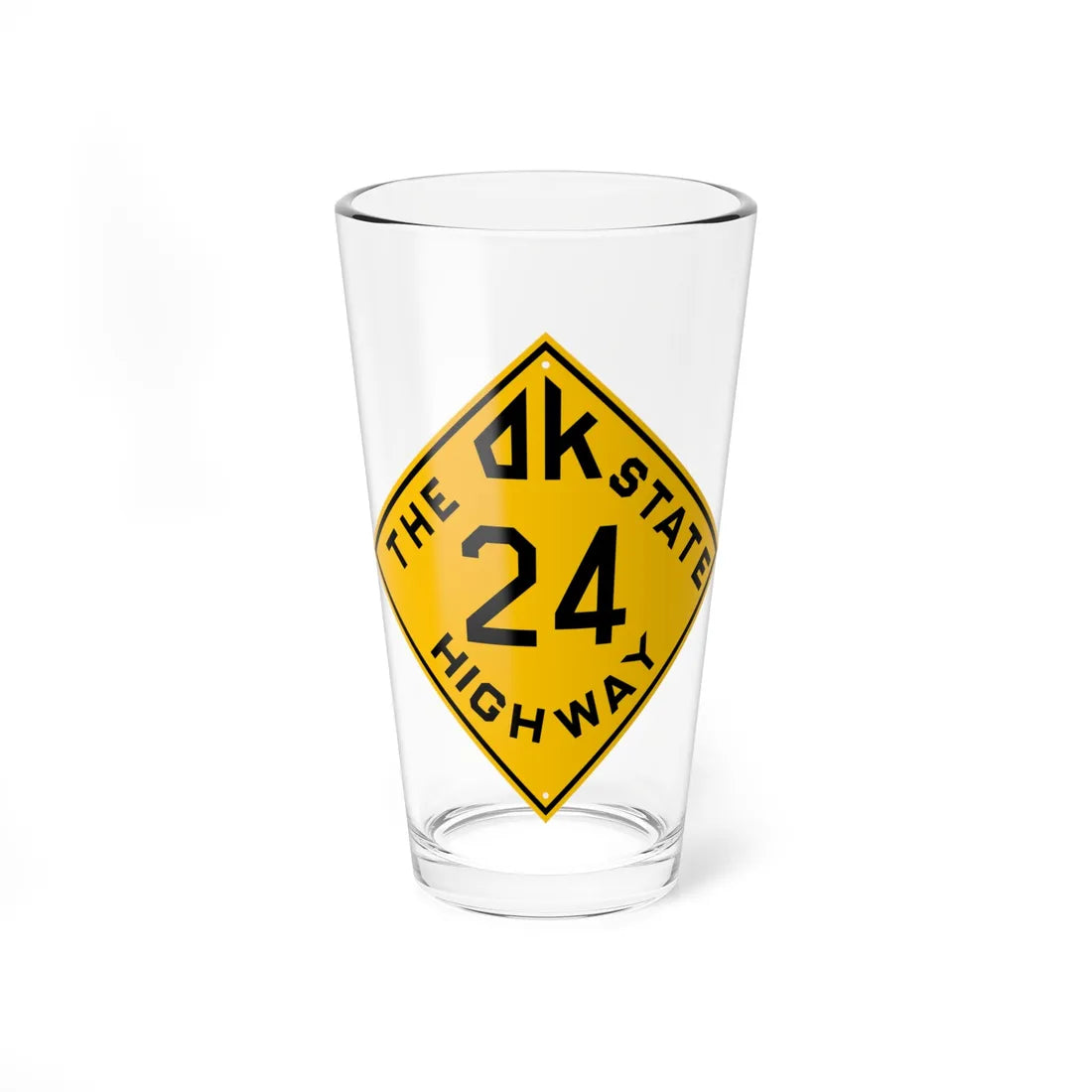 Oklahoma 24 1924 (Oklahoma) (Road Sign) Pint Glss 16oz 16oz - Go Mug Yourself