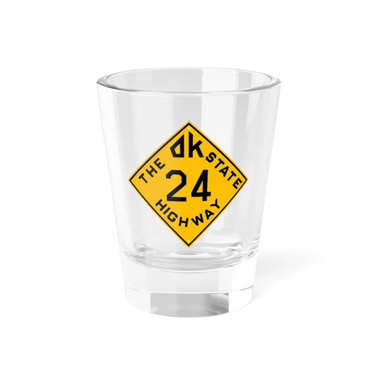 Oklahoma 24 1924 (Oklahoma) (Road Sign) Shot Glass 1.5oz 1.5oz - Go Mug Yourself