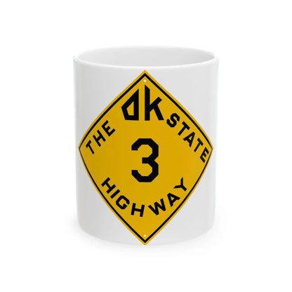 Oklahoma 3 1924 (Oklahoma) (Road Sign) White Coffee Mug 11oz - Go Mug Yourself