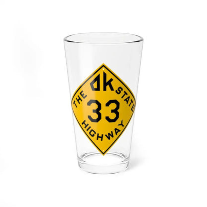 Oklahoma 33 1924 (Oklahoma) (Road Sign) Pint Glass 16oz 16oz - Go Mug Yourself