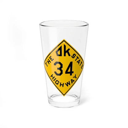 Oklahoma 34 1924 (Oklahoma) (Road Sign) Pint Glass 16oz 16oz - Go Mug Yourself