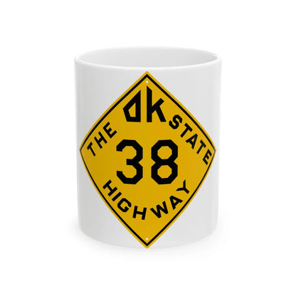 Oklahoma 38 1924 (Oklahoma) (Road Sign) White Coffee Mug 11oz - Go Mug Yourself